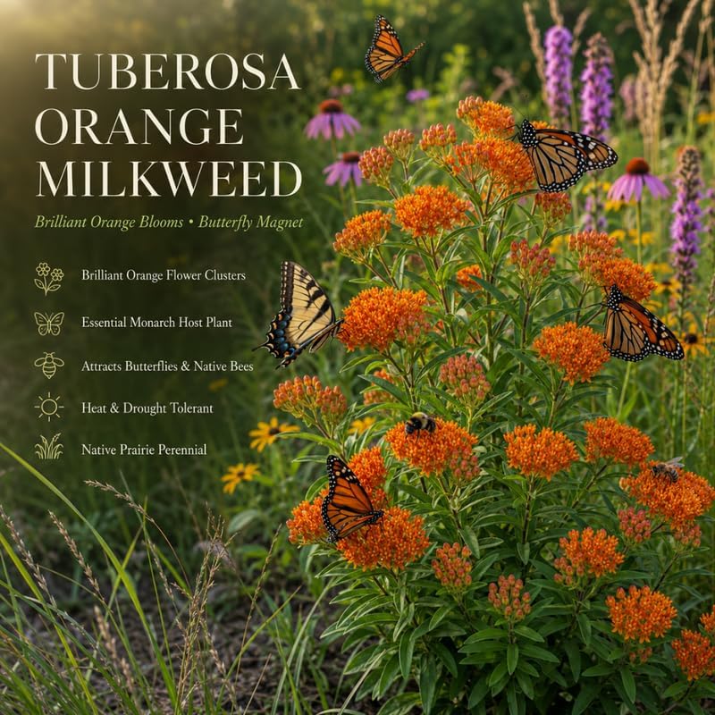 2 Live Milkweed Plant, Orange Tuberose Milkweed Live Plant, 4-6 Inch Tall, Flowering Milkweed Plant for Outdoor Gardens, Easy to Grow - Image 6