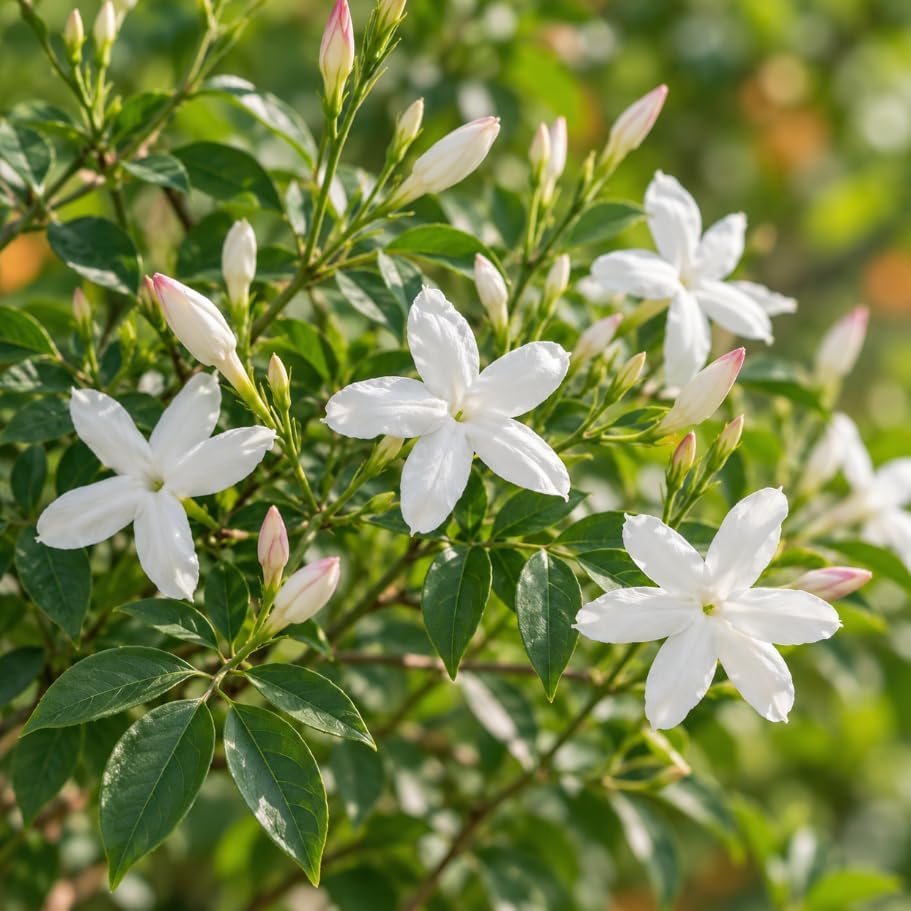 Set 2 Poets Jasmine Plants Live Indoor, White Climbing Jasmine Vine, Fragrant Jasmin Stater, Perennial Vines 4-6 Inc Tall - Image 5