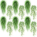 Daifunli 12 Pcs Artificial Hanging Plants Fake Hanging Ferns Plastic Fake Plant for Wall Room Garden Garland Indoor Outdoor Decor No Basket (Ivy,Boston Ferns) by Huiinen