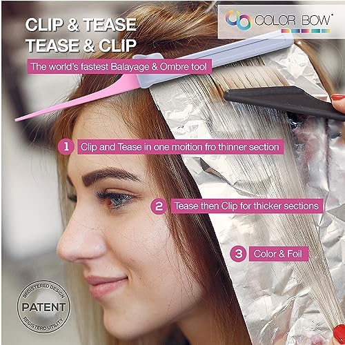 ColorBow Teasing Clip Comb (5 Pack) Teasing Comb, Coloring Styling Tools - Hairstylist Must Haves for Highlights balayage board Companion Ombré Trimming & Cutting - Flat Iron Attachment Clip on - Image 2