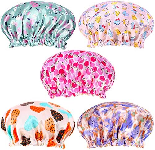 5 Pieces Kids Satin Bonnets Adjustable Sleeping Caps Reversible Satin Night Hats Soft Colorful Cap for Toddler Child Teens by SATINIOR