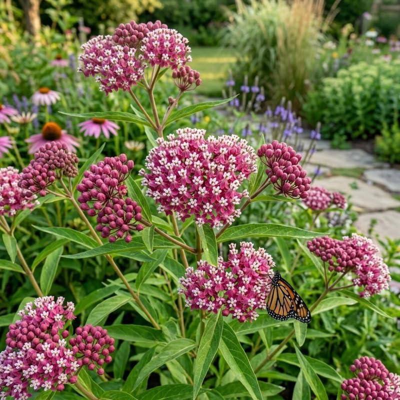 Purple Swamp Milkweed Plant Live, Well-Rooted 4-6" Potted Plant, Cold-Hardy Butterfly Host Plant for Sunny Patios and Landscapes - Image 2