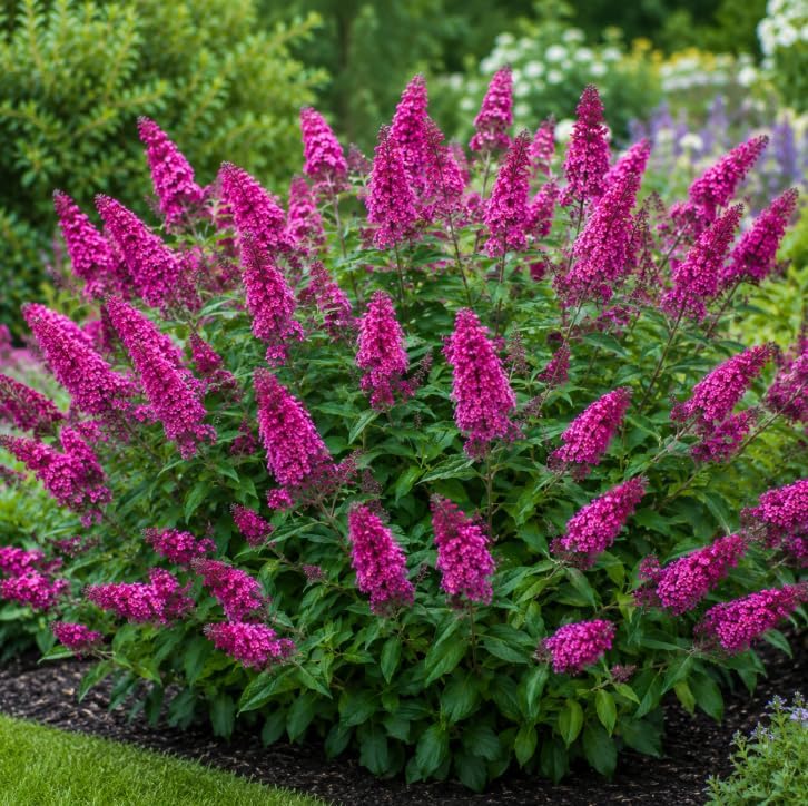 Raspberry Butterfly Bush Live Plant, Raspberry-Pink Blooms Plant, Buddleia Flowering Shrub for Outdoor Home Garden, 4-6 Inch Tall, No Pot - Image 6