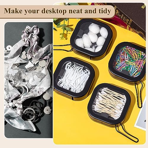 Kathfly 4 Pcs Hair Tie Organizer Travel, Stackable, Black - Image 6