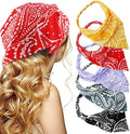 TOBATOBA 5 Pcs Paisley Elastic Boho Headbands - Thin Hair Scarves, Kerchiefs, Bandanas and Head Wraps for Women by TOBATOBA