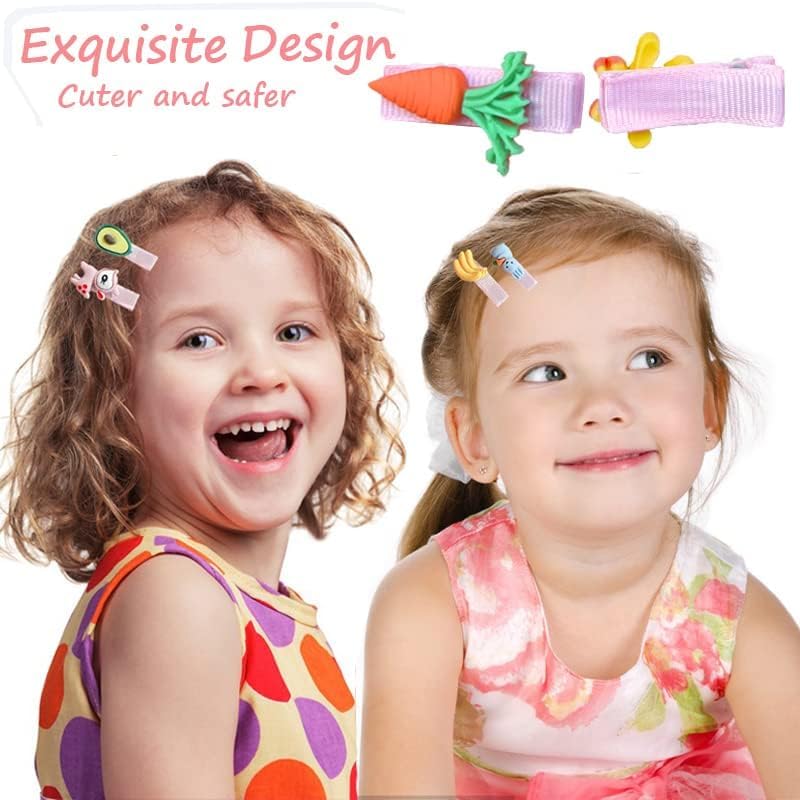 28 PCS Cute Hair Clips Fashion Girls Hair Accessories Flower Fruit Colorful Rainbow Candy Dessert Lovely Animal Barrettes Set Non-slip Metal Snap Pins for Girls Kids Teens Toddlers (Style C) - Image 4
