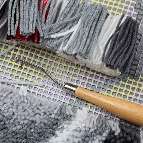2 Pieces 6.3 Inch Wooden Bent Latch Hook Crochet Needle, Knitting Tool for Rug Making and Art Crafts - Image 7