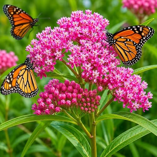 3 Swamp Milkweed Live Plant Plugs (Asclepias incarnata) | Monarch Butterfly Host Plant & Pollinator Favorite | Native Perennial with Pink Blooms | Ready for Garden, Wetlands & Rain Gardens by CZGrain