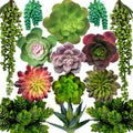 DECOROUS Artificial Succulents Plants Unpotted -14 Pack– Large Fake Succulent Plant Indoor Outdoors – Realistic Faux Cactus Suculentas Bulk for Home DIY Décor – Small Desert Plastic Cacti Succulants by DECOROUS