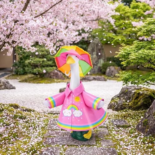 DECOHS 3 Pcs Raincoat Porch Goose Outfits, Summer Lawn Goose Statue Cloth - Image 7