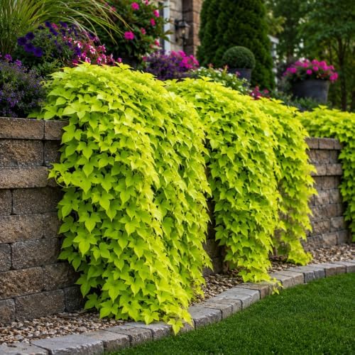 2 Lime Green Sweet Potato Vine Cuttings | Fresh Live 6-Inch Unrooted Plant Cuttings | Easy to Root | Fast Growing Ornamental Vine | Great for Containers, Hanging Baskets & Landscapes by CZGrain