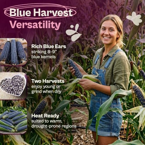 SVI 75 Blue Hopi Corn Heirloom Vegetable Seeds Zea mays Non GMO - Image 3