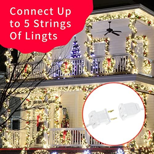 Ultra-Bright Connects End to End Warm White Christmas Mini Light 300L 63.8Ft(2Sets-Each 150L)UL Listed Incandescent Bulb String Light for Indoor Outdoor Holiday Garden Christmas Tree Decor - Image 6