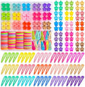Hair Accessories for Toddlers, 220pcs, Colorful Mini Flower Claw Clips for Toddlers Cute Tiny Snap Hair Clips Metal No Slip Snap Hair Barrettes for Baby Fine Hair by ELEMIRSA