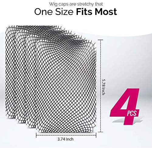 Fandamei Wig Cap, 4PCS Black Mesh Wig Cap Net, Closed End Hair Mesh Net Wig Caps, Liner Weaving Caps for Women, Men, Kids - Image 2