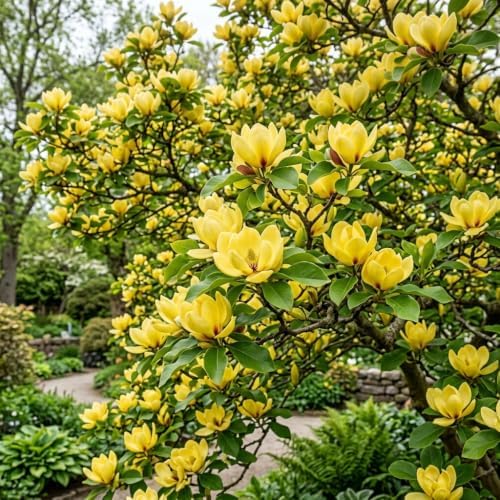 Yellow Magnolia Flower Tree Live Plant, Outdoor Landscape Tree, 2.5'' Pot - Image 2