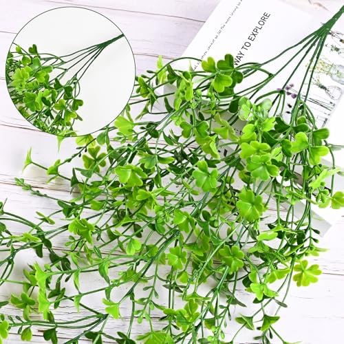 Waipfaru Artificial Hanging Plants, 4Pcs Faux Ivy Four-Leaf Clover - Image 2