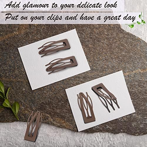 Chinco Dark Brown 24 Pcs Double Grip Hair Metal Snap Clips, 2 Inch - Image 5