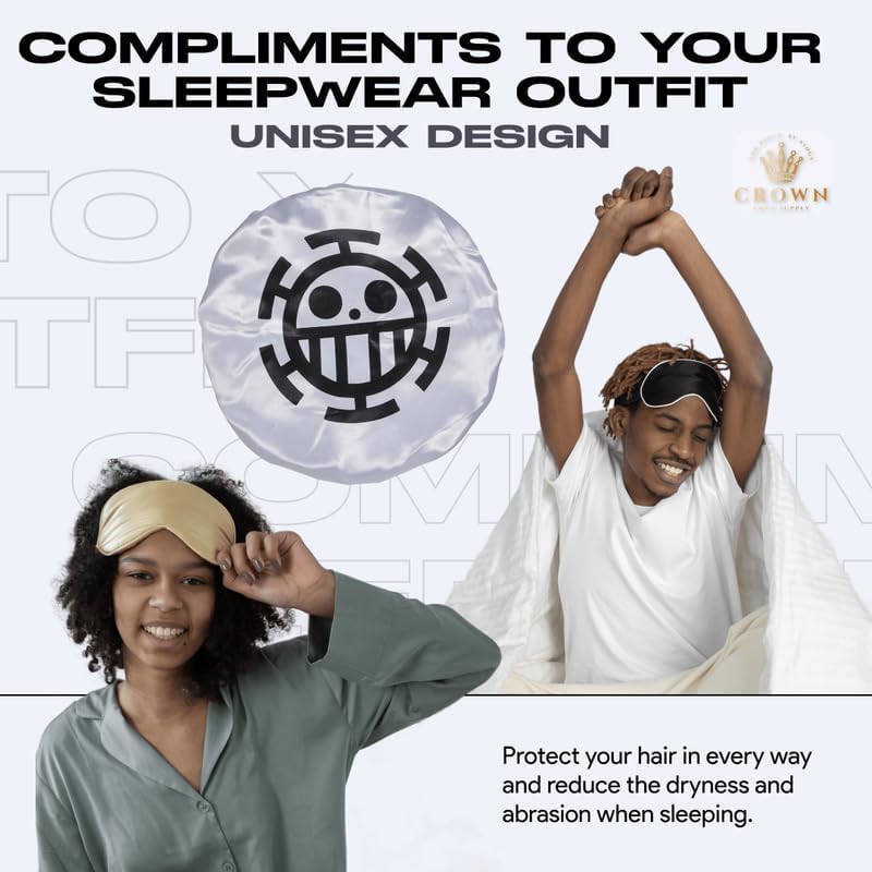 3 PCS Satin Bonnet Set for Women & Men, Silky Sleep Caps for Hair Protection, Adjustable Elastic Bonnet (A3) - Image 5