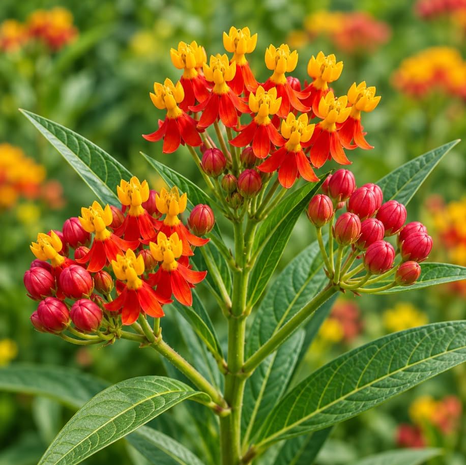 Set of 4 Mixed Milkweed Live Plants, Perennial Asclepias Milkweed Flowering Plants for Butterfly Gardens, Outdoor Beds and Borders, 4-7 Inch Tall - Image 7