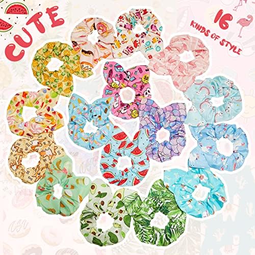 WILLBOND 16 Pcs Girls Hair Scrunchies Kawaii Print Ties,Lovely Style - Image 3