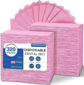 320 Pack Disposable Dental Bibs 13"x18", 3-Ply Waterproof Tattoo Bibs Sheet for Nail Salon, Dental Clinic, Feeding, Tattoo Shop (Pink) by TENKAIWICK