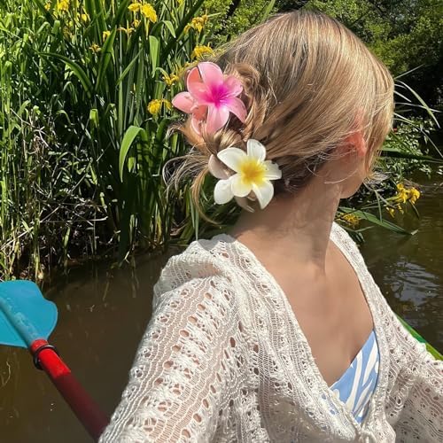 GQLV Large Claw Clips for Thick Hair - Strong Hold Nonslip Hawaiian Flower Hair Accessories, Banana Clip for Thin Hair - Image 2