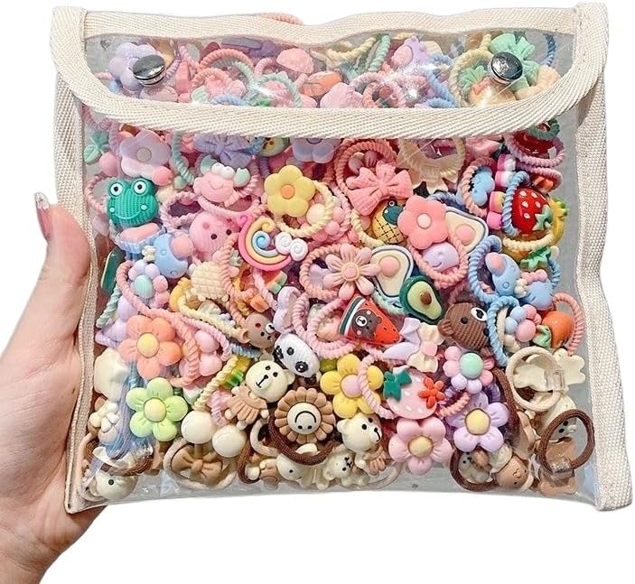 ALTALIVA 100Pcs Baby Hair Ties Cute Elastic Hairbands No Damage Multicolor Small Ponytail Holders for Baby Girls Toddlers Kids by ALTALIVA