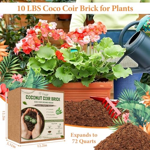 Legigo 10LBS Coco Coir Brick for Plants, 100% Organic Coconut Coir Soil - Image 5