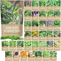 Organic Herb Seeds Variety Pack - 35 Individual Packs - 2026 Season - Basil, Cilantro, Dill, Thyme, Parsley and More! for Indoor & Outdoor Planting (Non-GMO, Certified Organic) by SweetYards