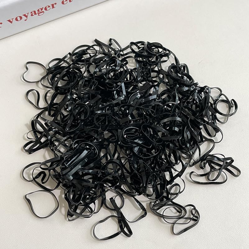 Elastic Hair Rubber Bands 2000 PCS Soft Ponytail Elastics Holders Small Hair Ties for Blond Kids Baby Girls Toddler Infants Hair No Crease Damage No Hurt Thin Easy to dismantle Mini TPU Hair Tie Black - Image 4