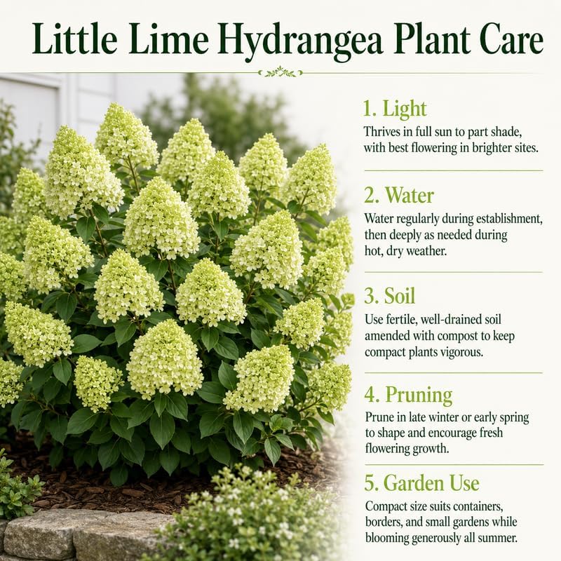 Little Lime Hydrangeas Live Plants for Planting, 6-10" Tall in a Quart Pot, Hydrangea Plant Live, Low Maintenance, Cold Hardy Perennial Flowering Shrub for Garden Beds & Outdoor Landscaping - Image 5