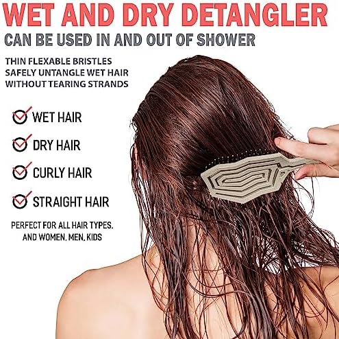 Fiora Naturals Detangling Hair Brush for Women, Detangler Hair Brush Beige - Image 3