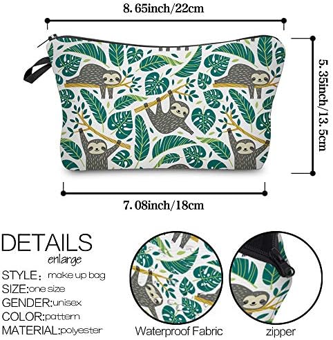 Deanfun Makeup Case Small, Cosmetic Zipper Bag Waterproof for Purse Mini, Women Cute Traveling Accessories Pouch for Ladies Thanksgiving Sloth D2-51476 - Image 2