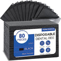 80 Pack Disposable Dental Bibs 13"x18", 3-Ply Waterproof Tattoo Bibs Sheet for Nail Salon, Dental Clinic, Feeding, Tattoo Shop (Black) by TENKAIWICK