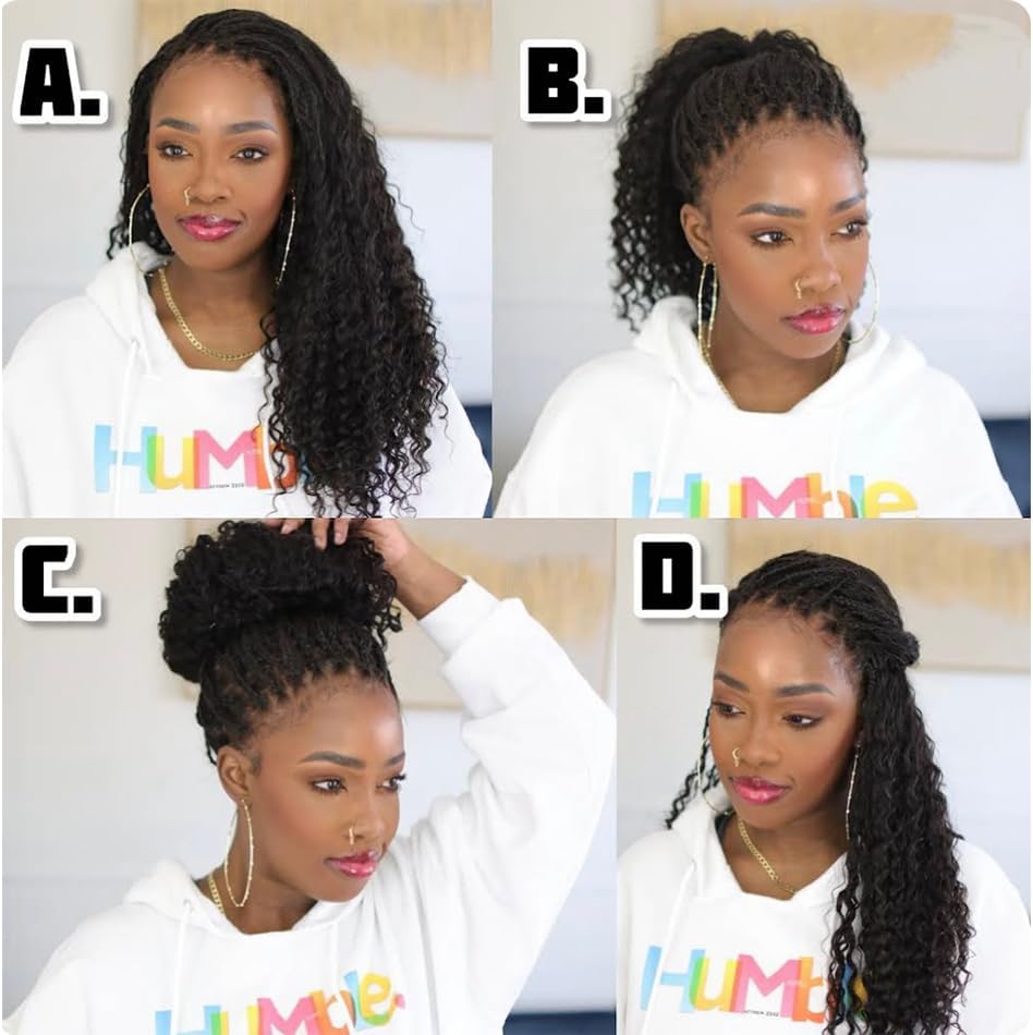 Full Lace Knotless Boho Box Braids Human Hair Wig for Black Women 22 Inch - Image 5