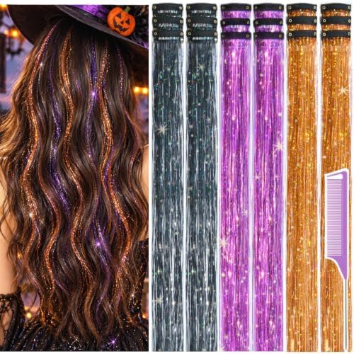 Halloween Hair Tinsel Clip in Pack of 18 Pcs Hair Accessories for Party by Uikreo-Designtoyourbeauty