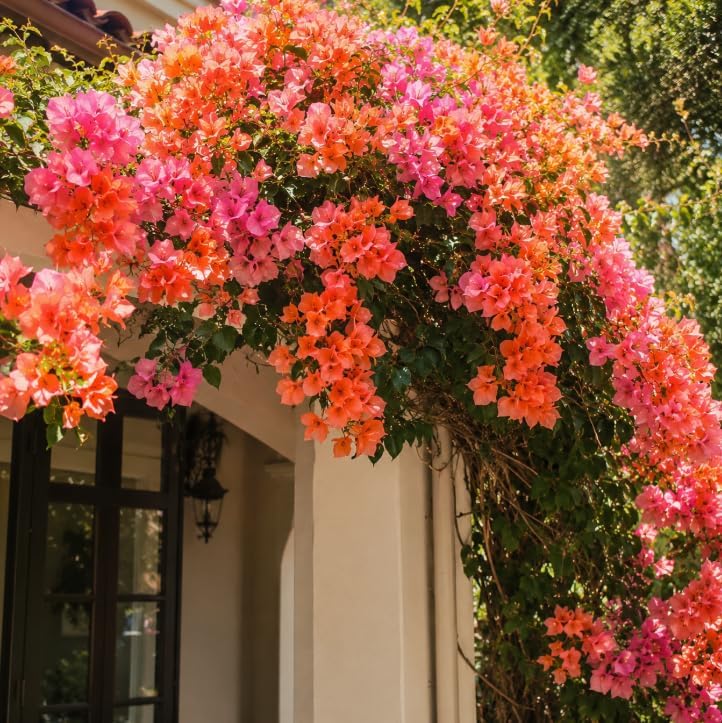 Orange Bougainvillea Plant Live for Planting, Orange Flower Vine Plant, Vibrant Bougainvillea Tree for Home Garden 4 to 6 Inch Tall, No Pot - Image 5