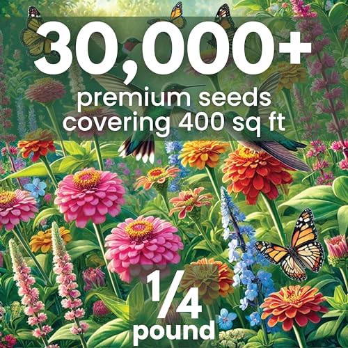 Hummingbird Butterfly Mix - Bulk 1/4 Pound Pouch - 30,000 Flower Seeds for Planting - Wildflower Mix - Image 2