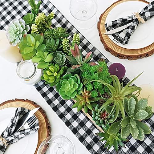 Winlyn 20 Pcs Assorted Artificial Succulents Plants Unpotted Small Green Cactus Echeveria Air Plant Picks Fake Succulents Bulk for Succulent Garden Wreath Floral Arrangement Indoor Outdoor Home Decor - Image 4