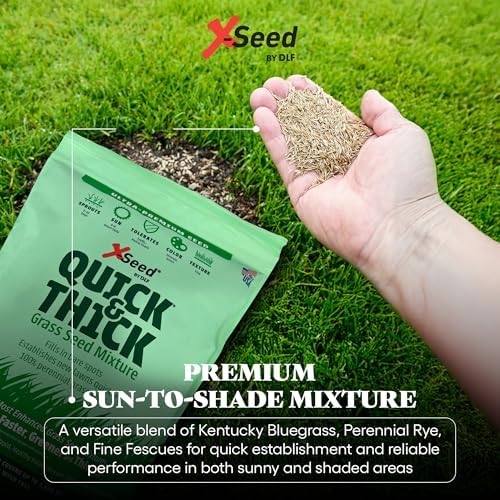 X-Seed Ultra Premium Quick and Thick Lawn Seed Mixture – Rapid Germination for Any Lawn, Dense Coverage in Sun to Shade, High-Traffic Areas, Fescue, Kentucky Blue, & Perennial Ryegrass Blend, 3lb Bag - Image 6