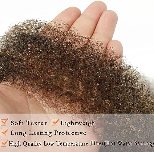 18 Inch Pre-Separated Springy Afro Twist Hair 8 Packs Pre-Fluffy Natural Curls are Perfect for Marley Crochet Hair Suitable for Black Women (1B/30, 18 Inch (Pack of 8)) - Image 4