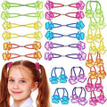 EXPRESSIONS Hairband 24-Piece Rose Twin Bead Ponytail Hair Elastics, Girls Value Pack by Expressions