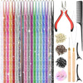 Leuceiy 18 Color 48" Hair Tinsel Kit, 5400 Strands Heat Resistant with Tool by HOME