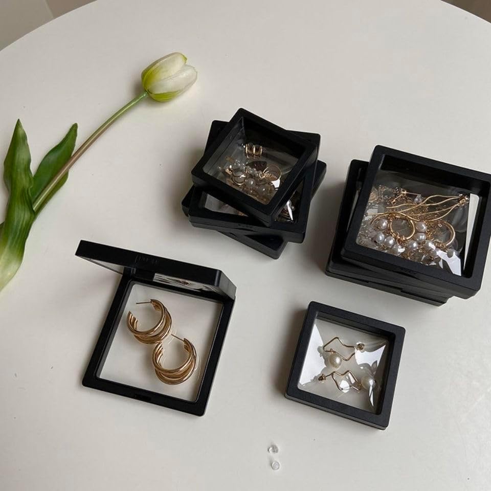 20Pcs Floating Frame Display Case——BSELUTNGY 3D Floating Display Case 3.54 Inches Black is Perfect for Preserving and Displaying Jewelry, Coins, Badges, Specimens and Various Collectible - Image 4