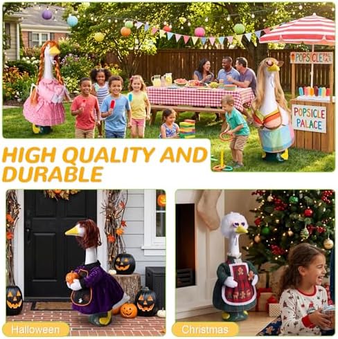 4Pcs Porch Goose Wigs Set Porch Goose Outfits Accessories for Outdoor Statue Accessories Garden Patio Yard Goosey Decoration (4PCS Wigs) - Image 4