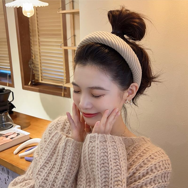 Headbands for Women, Wide Knitted Hairbands Non Slip Women Headband 4pcs - Image 5