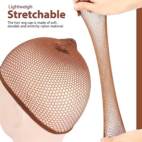 Fandamei Wig Cap, 6PCS Wig Caps for Women Kids Brown, Mesh Wig Cap Net, Closed End Hair Nets, Nylon Hair Net for Wigs for Halloween Rave Party Cosplay - Image 5