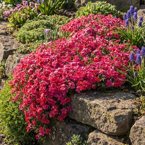 2 Red Creeping Phlox Live Plants, Perennial Flower Plant, 4-7 Inch Tall - Image 2