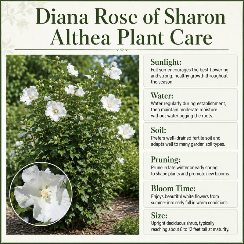 White Althea Live Plants (Rose of Sharon), 8-12" Tall Quart Pot Flowering Trees, Hibiscus Shrubs for Outdoor Planting, Landscaping & Garden Bed - Image 6